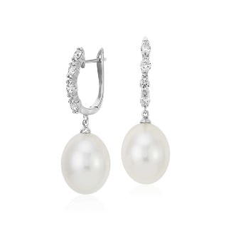 South Sea Cultured Pearl & Diamond Earrings