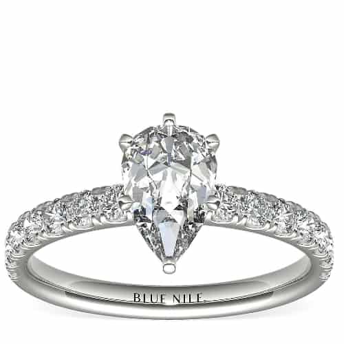 Scalloped Pavé Diamond Engagement Ring 