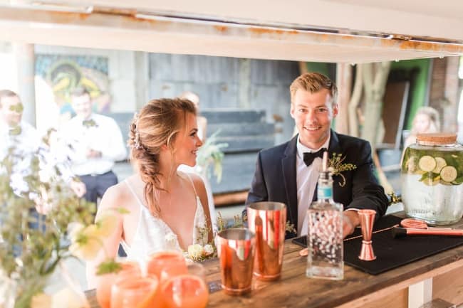 wedding reception bar