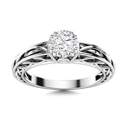 Basque Ring With 5.9ct Round White Sapphire