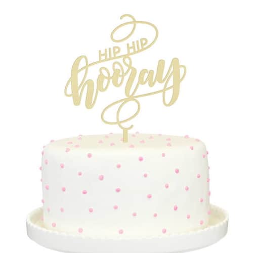 Hip Hip Hooray wedding cake topper