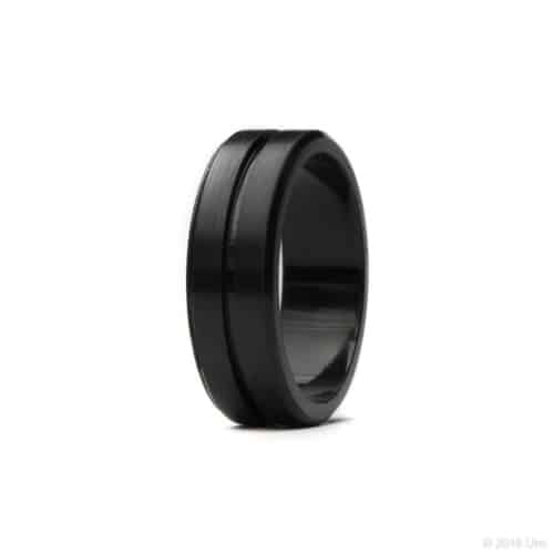 Grooved Black Silicone Band