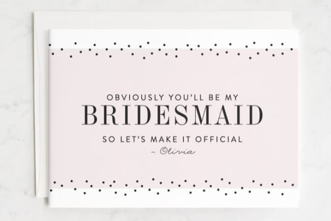 Funny be my bridesmaid maid of honour proposal card Boss B*tch  Wedding A6 size 