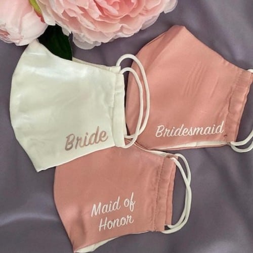 personalized bridal party face mask