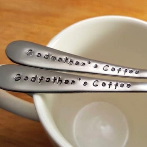 Godparents Custom Hand-Stamped Spoons