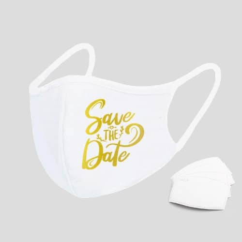 19 Wedding Face Mask Ideas For Brides, Grooms & Guests