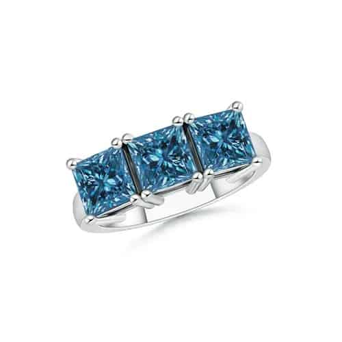 trio blue diamond ring