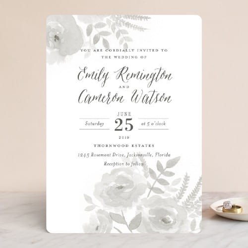 Watercolor Floral Wedding Invitations 