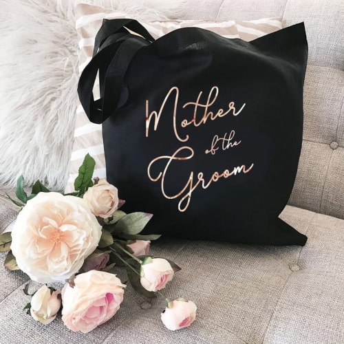 mother of the groom tote bag
