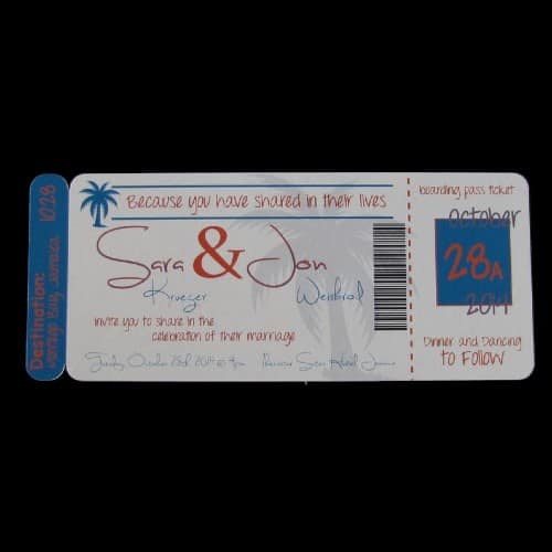 Destination Wedding Boarding Pass Invitation 