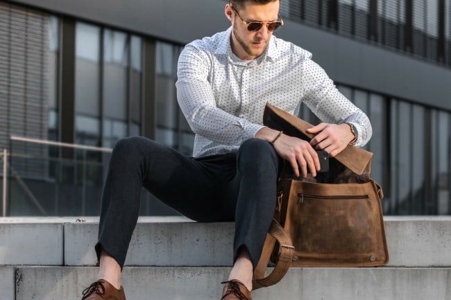 Fashion Men's Leather Business Bag Briefcase Messenger Shoulder Bags Tote Bag TG