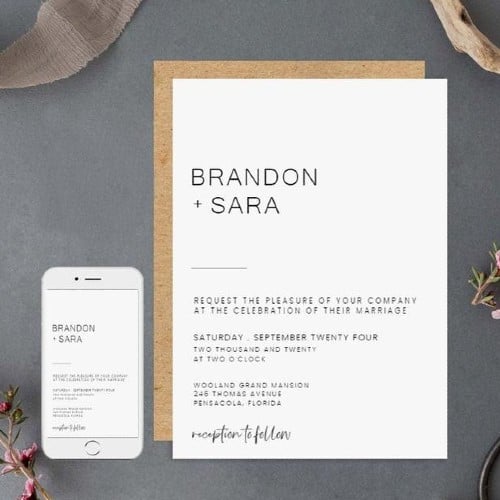 Minimalist Wedding Invitation Template