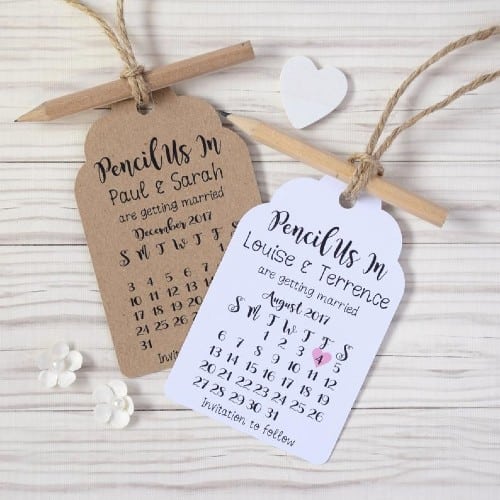 Pencil Us In Save-the-Date Tags