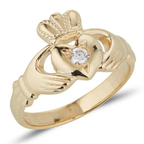 claddagh ring with diamond