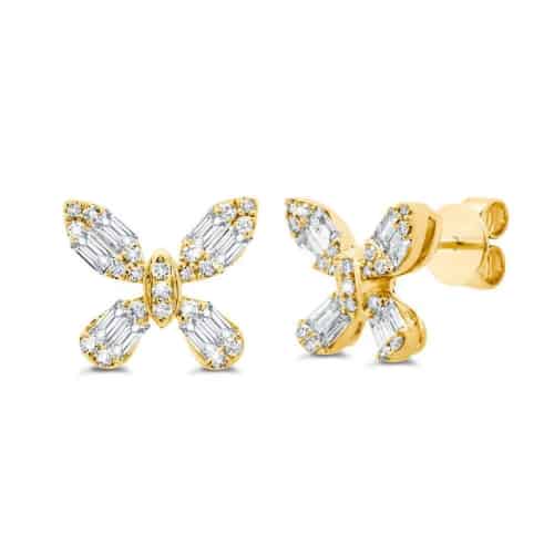 Butterfly-Shaped Diamond Earrings