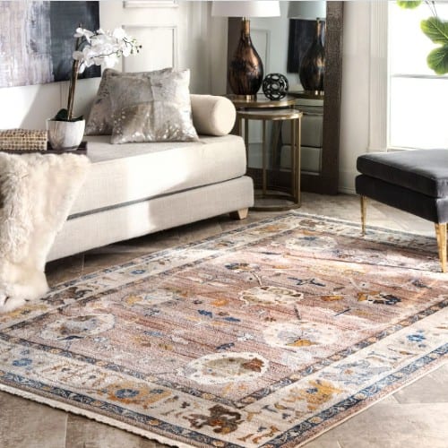 Oushak rug 4.9 x 7.6 Ft  Wool rug Home decor Carpet RR3318 Vintage rug Natural rug Beige rug Floral rug Turkish rug Nomadic rug