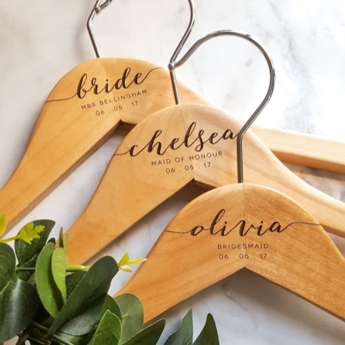 personalized wood clothes hanger