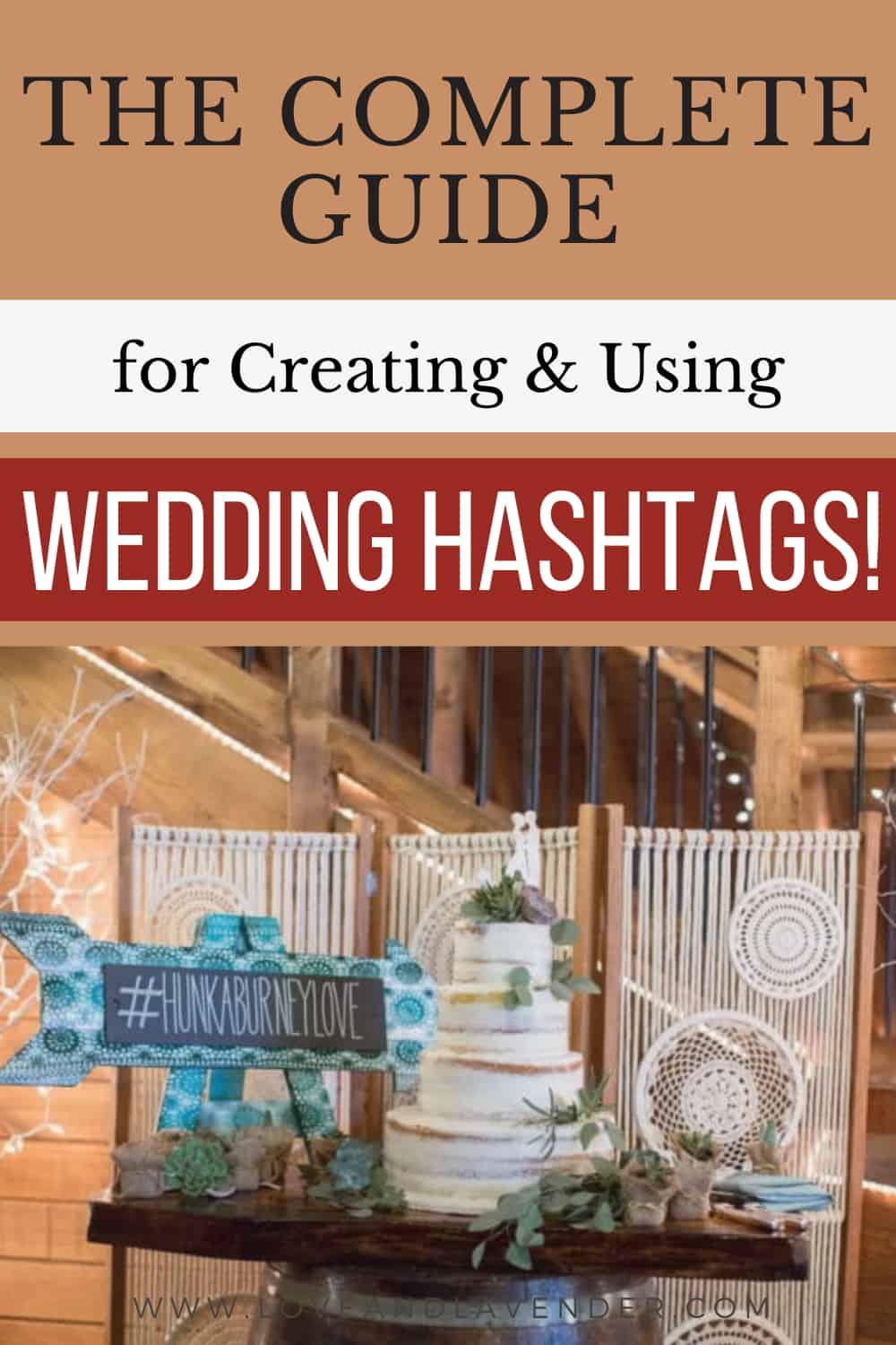Pinterest Pin - Wedding Hashtags