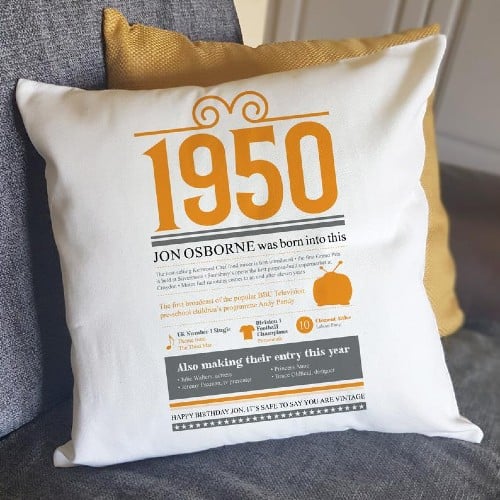 Personalized Retro History Pillow