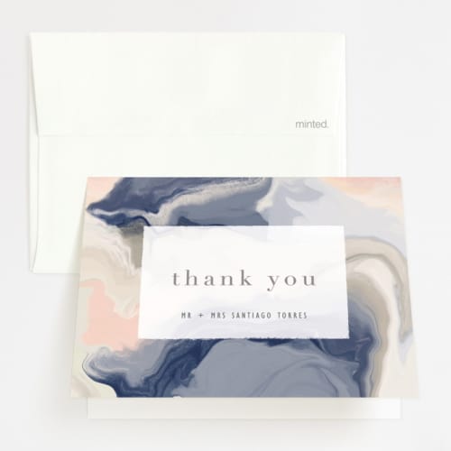 marbled thank you card