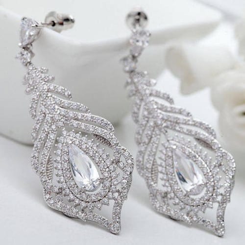 Bridal Chandelier Earrings with Pearls DEMI  JazzyAndGlitzy