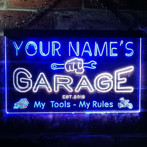 Personalized Neon LED Garage Sign