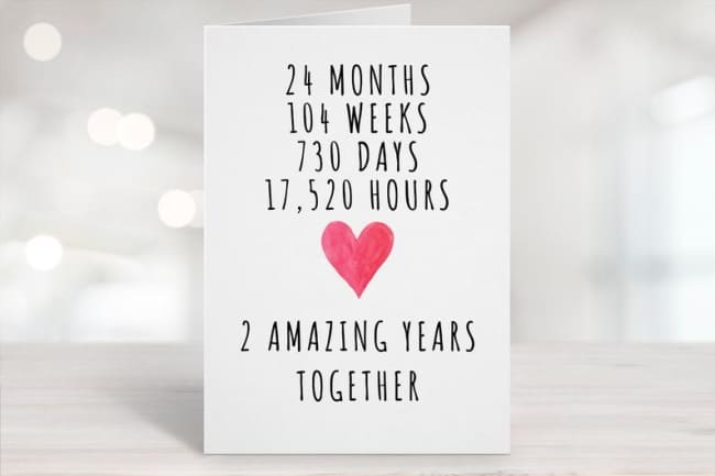 2nd wedding anniversary card