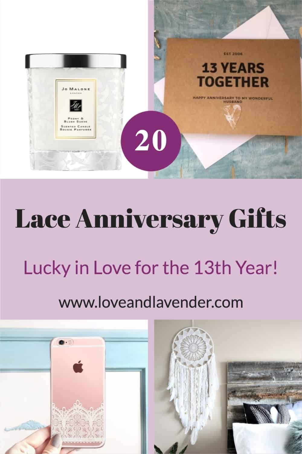 pinterest pin - 13th anniversary gifts