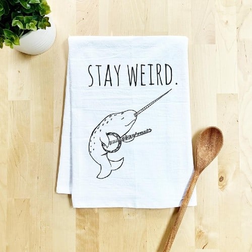 Narwhal 'stay weird' Dish Towel