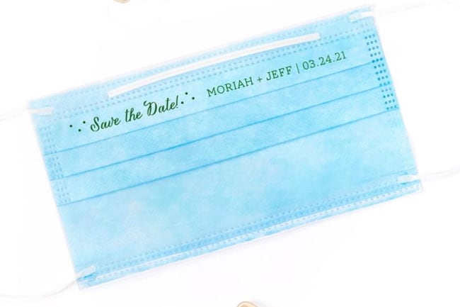 disposable save the date face mask