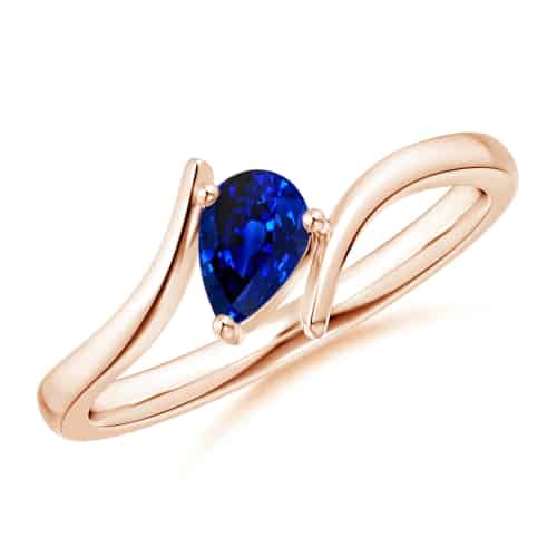 Bypass Pear Shaped Blue Sapphire Ring