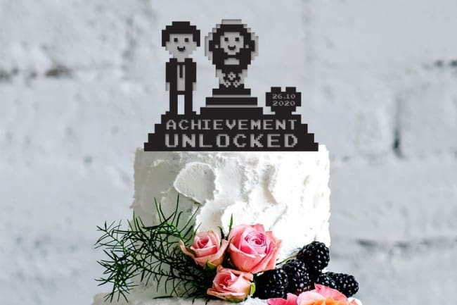 Funny Wedding Cake Toppers Figurine Bride Groom Humor Favors Unique Gift Topper 