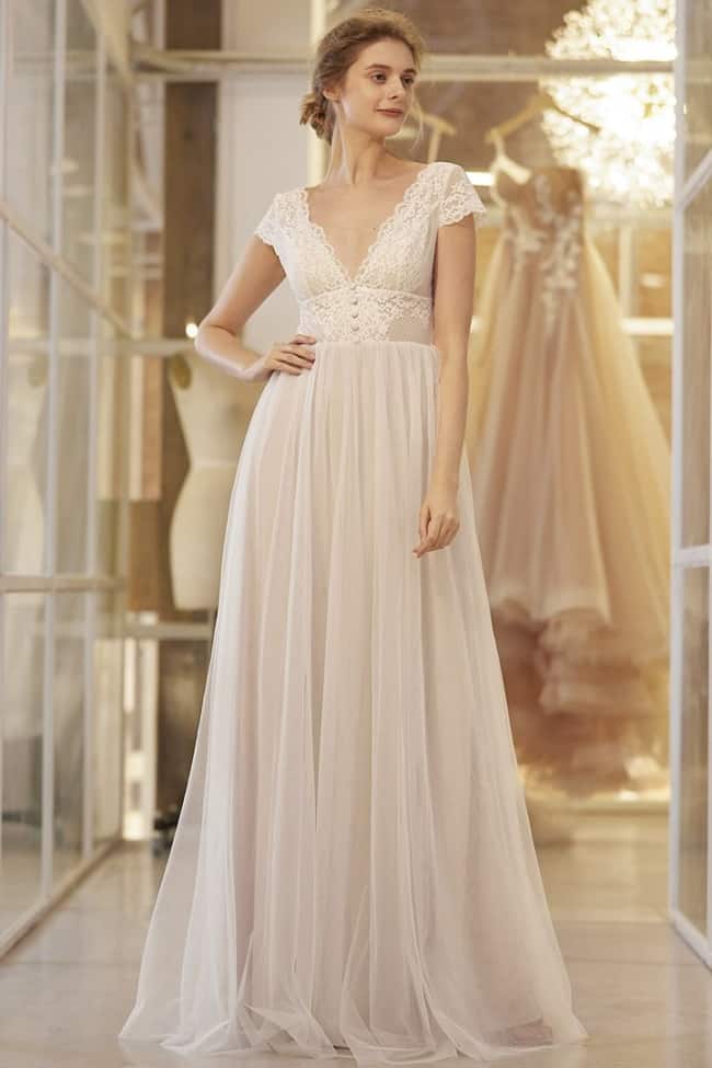 boho lace bridal gown