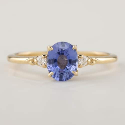 Vintage Inspired Large Blue Sapphire Ring
