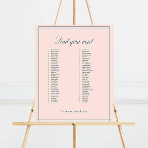 Chic Gala Glam Seating Chart