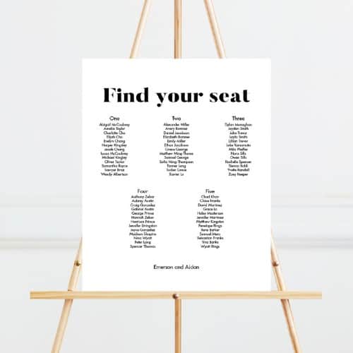 Nolita Minimalist Modern Seating Chart