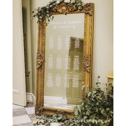 Mirror Seating Chart Decals