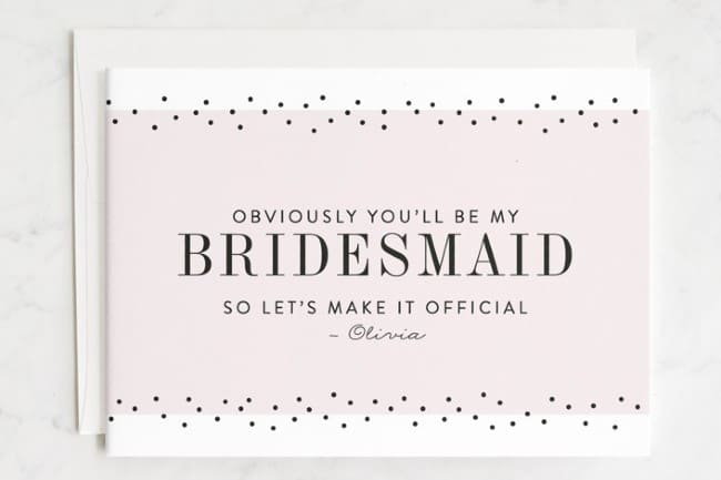 So Obvious bridesmaid proposal card