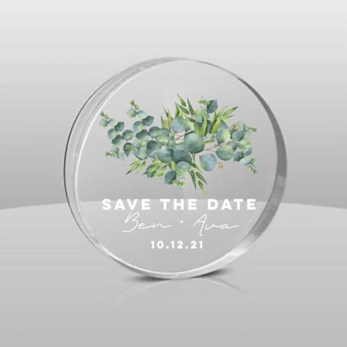 acrylic save the date magnet