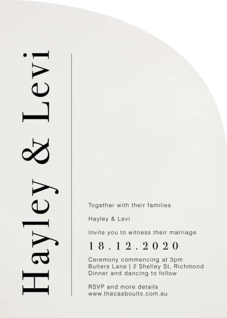 half arch wedding invitation