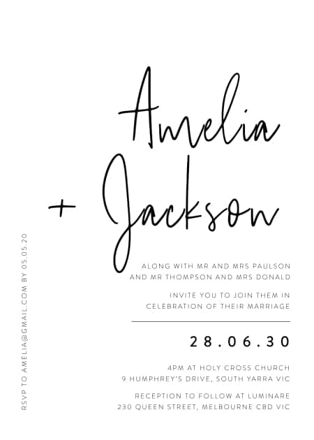 angular wedding invitation