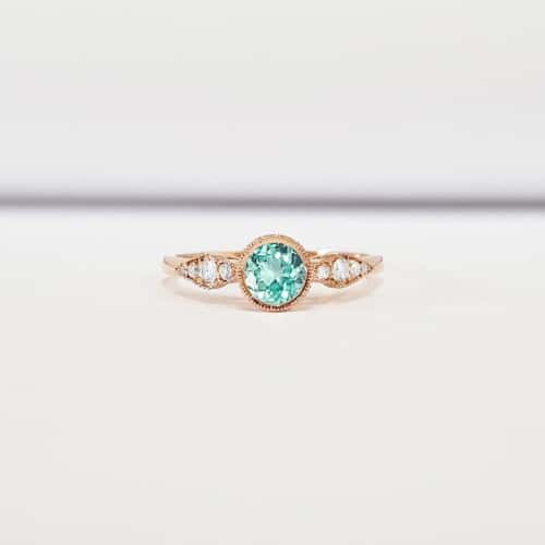Mint Sapphire Engagement Ring