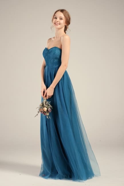 Strapless Blue Wedding Dress