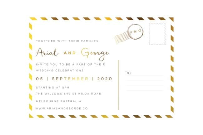Postcard-Inspired Wedding Invitations