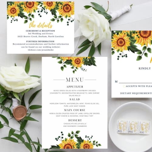 Sunflowers Wedding Invitation Set 