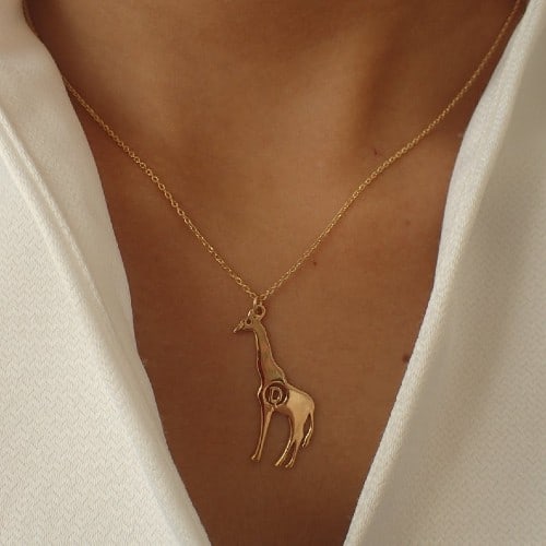 Personalized Giraffe Pendant Necklace