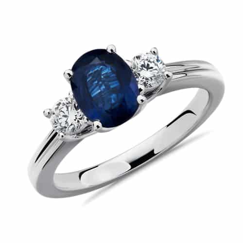  Oval Sapphire & Diamond Ring 