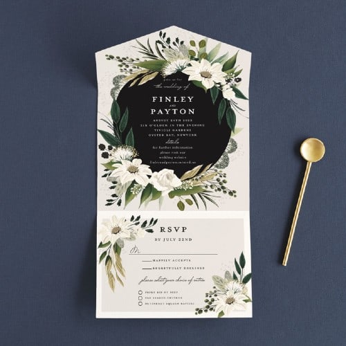 Floral Botanical Ring All in One Invite