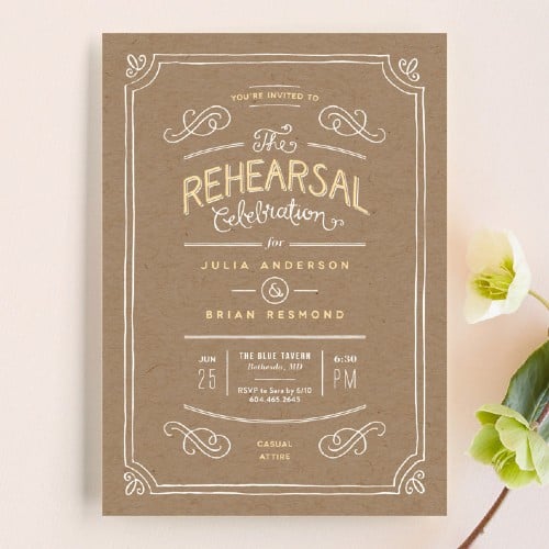 Hand-Delivered Rehearsal Invitation