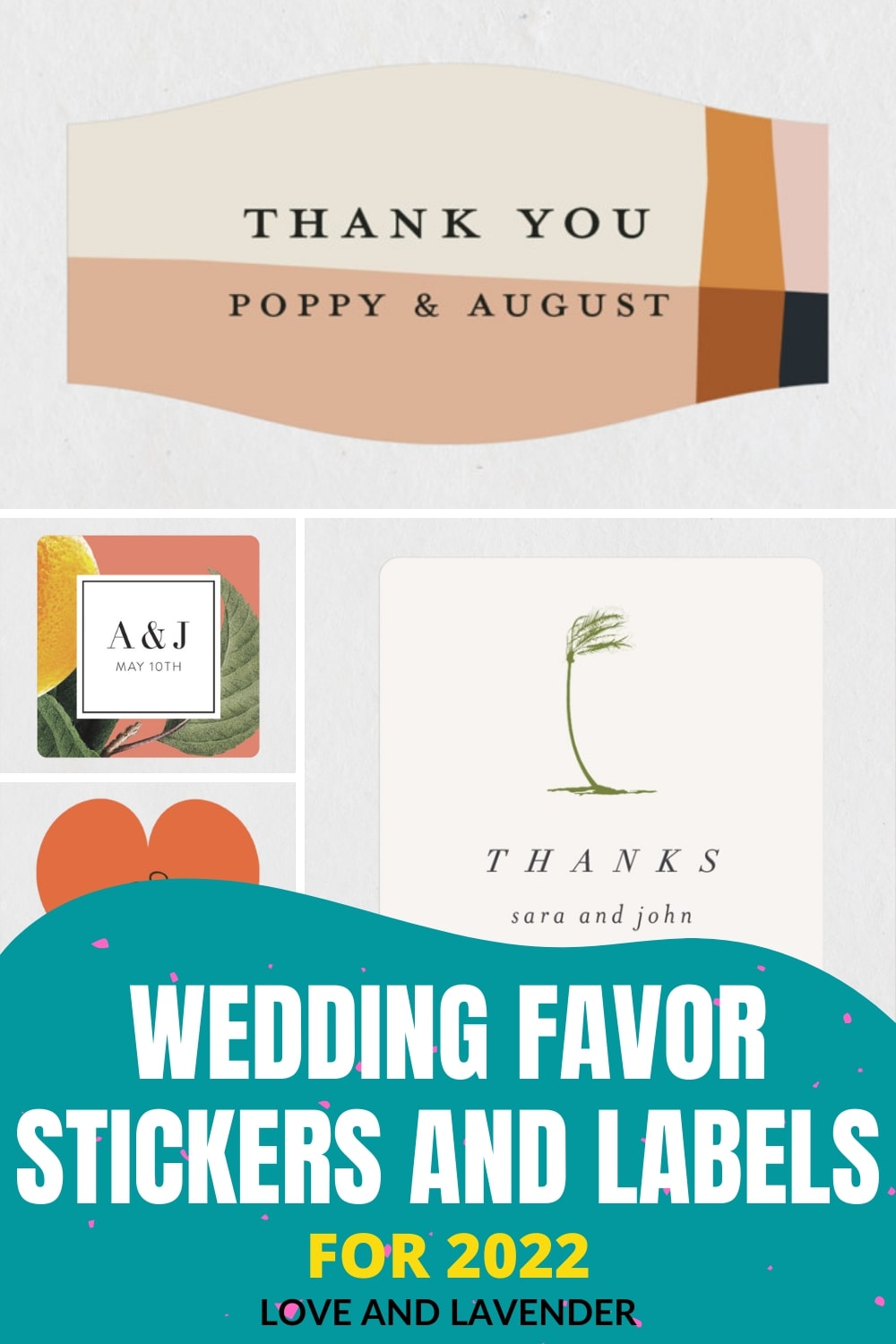 13 Wedding Favor Stickers that We Love! (and You Will Too)